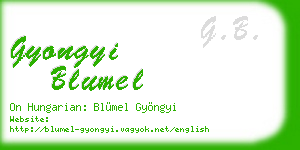 gyongyi blumel business card